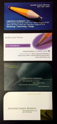 Oh how Creative Company has changed! Just look at the progression of our business cards.
