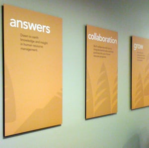 This nonprofit marketing brand refresh included posters displaying their key messages.