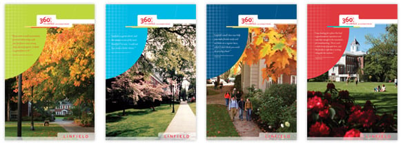 This brand refresh for Linfield reinvented their higher education marketing with a brochure series.