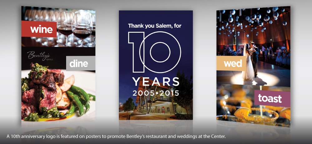 Salem Convention Center 10 year Bentley's restaurant posters