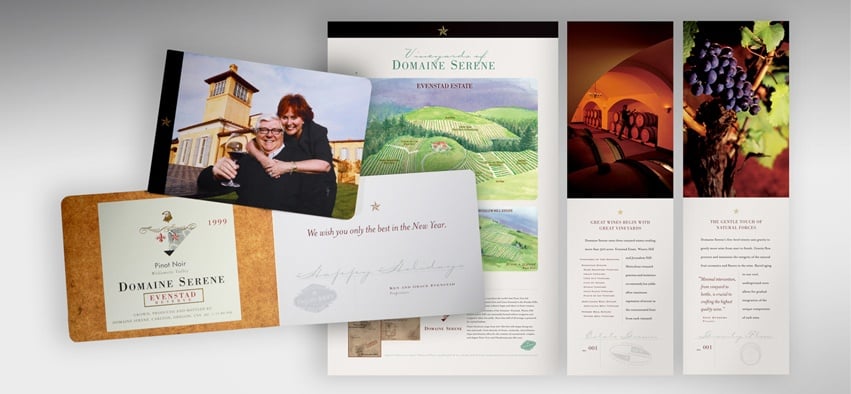 Domaine Serene wine marketing brochures designed to get the word out, fast!
