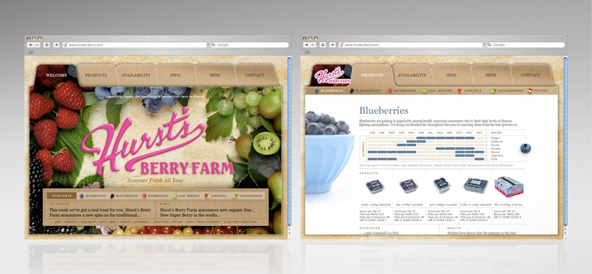 A new marketing website meant new navigation and organization to boost berry sales for Hurst's.