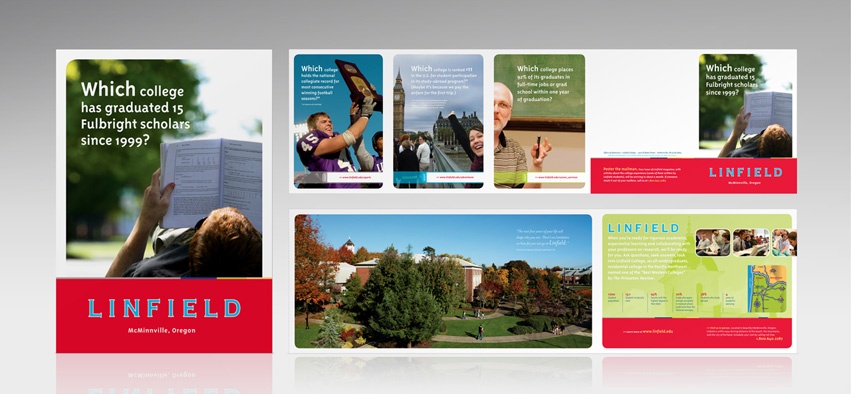 Brand refresh for Linfield reinvents higher education marketing, includes new marketing materials.