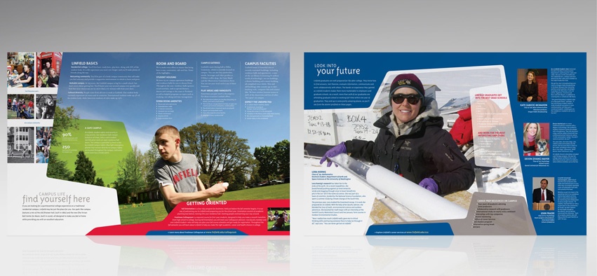 Brand refresh for Linfield reinvents higher education marketing, includes student targeted messaging.