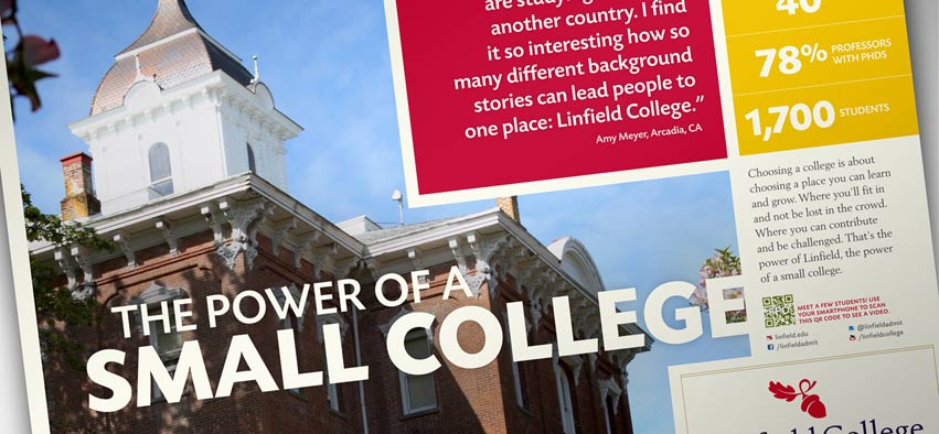 Student recruitment and a brand refresh for Linfield College means a new bold look!