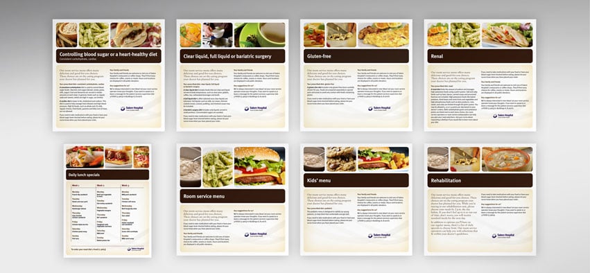 Upgraded healthcare marketing with new, diet specific patient menus for Salem Health.
