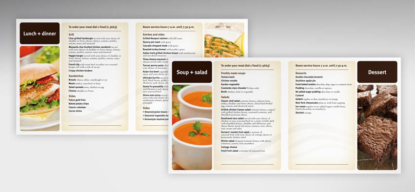 Upgraded healthcare marketing with new patient menus for Salem Health.