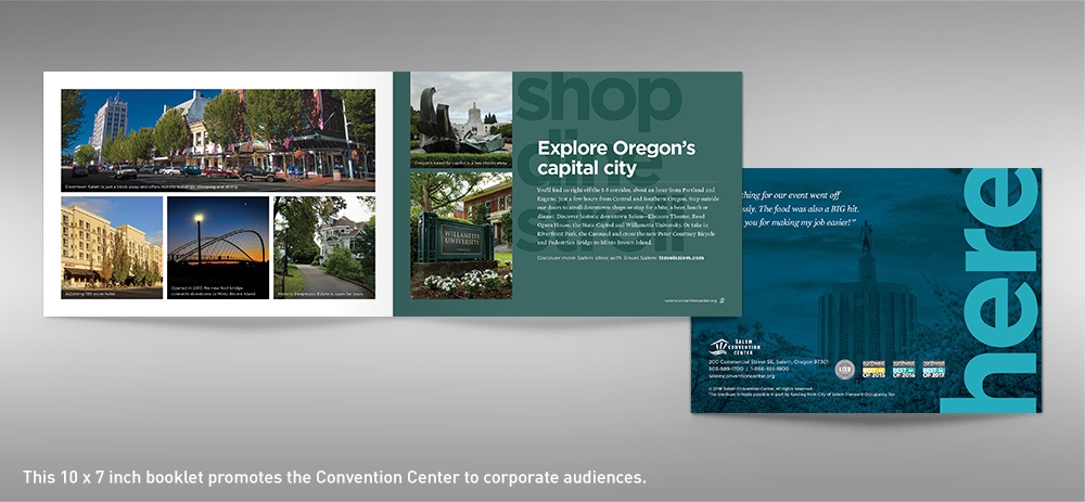 Salem Convention Center facility brochure back cover