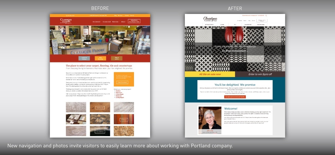 Classique Floor + Tile website redesign