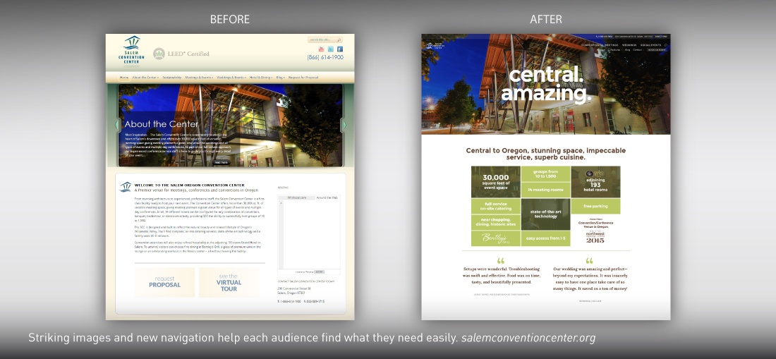 Salem Convention Center website redesign